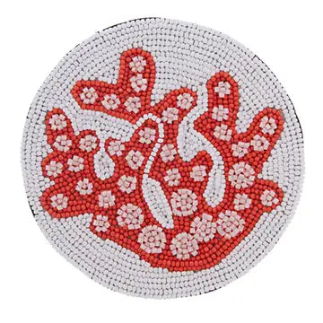 Coral Beaded Coaster